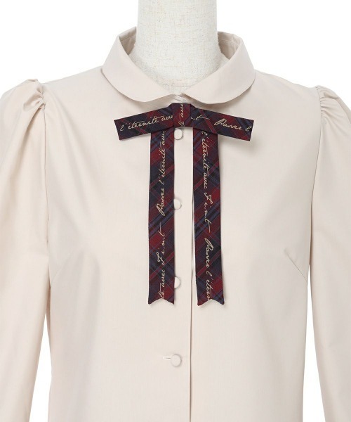 F i.n.t（フィント）の「チェックロゴリボンタイ付きブラウス（シャツ/ブラウス・レディース・ホワイト×グリーン/ライトベージュ・FREE）」の17枚目の写真