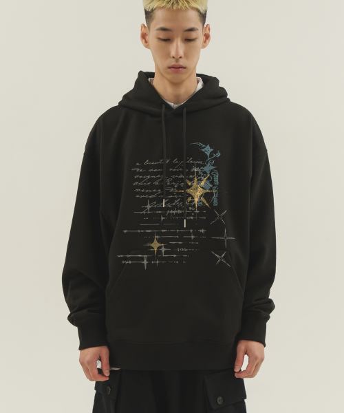 CAMEL WORK(キャメルワーク)の「タトゥーレタリングフードパーカー(ブラック)(パーカー・メンズ・その他・MEDIUM/LARGE/X-LARGE)」の1枚目の写真