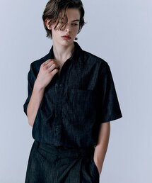 AREUBAN（アルバン）の「ウェスタンインディゴハーフシャツ_ブラック（シャツ/ブラウス）」