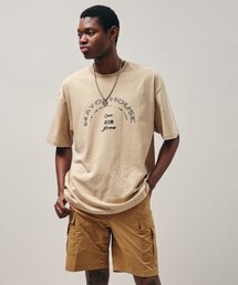 ヴィンテージロゴ半袖ユニセックスTシャツ_サンド