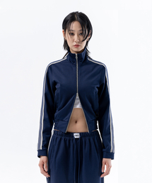 DUCKDIVE（ダックダイブ）の「リングテープクロップトラックジップネイビー（ナイロンジャケット）」