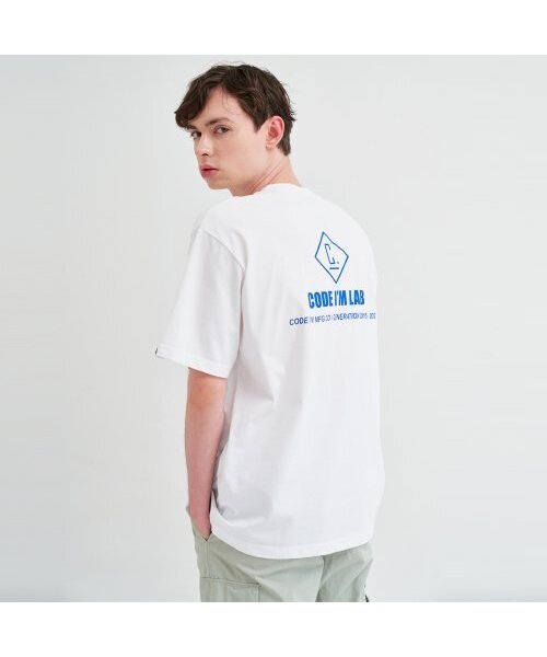 CODE I'M(コードアイエム)の「LABロゴプリントオーバーサイズ半袖Tシャツホワイト(Tシャツ/カットソー・メンズ・その他・MEDIUM/LARGE)」の1枚目の写真