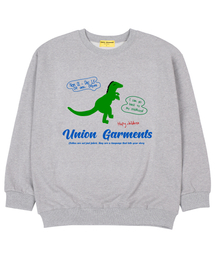 ダイノガーメンツ 裏毛 オーバーサイズ スウェットTシャツ グレー