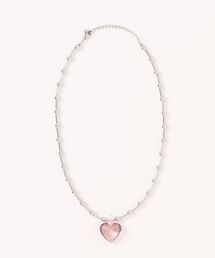 LOWRYS FARM | ステンレスガラスハートネックレス　634082(ネックレス)
