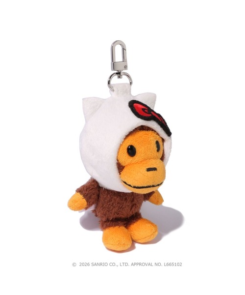 キーホルダー・アクリルキーホルダー BAPE X HELLO KITTY PLUSH DOLL KEYCHAIN A BATHING APE（アベイシングエイプ）の「BAPE X HELLO KITTY PLUSH