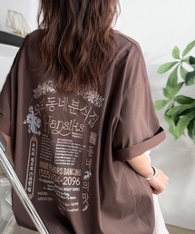 《JaVaジャバコラボ》◎バック刺繍が主役の一枚♪オーバーサイズ ハングル刺繍バックプリントビッグTEE