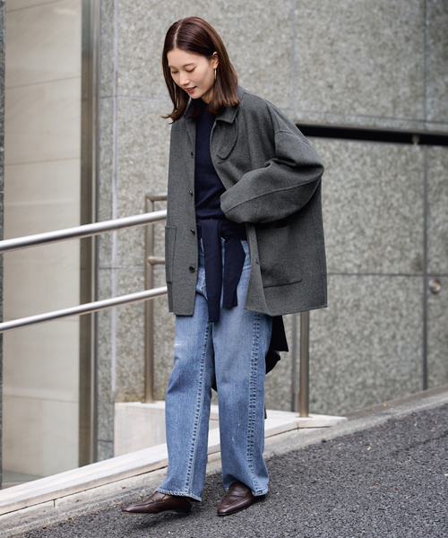 FRAMeWORK（フレームワーク）の「≪追加≫ハミルトンバルカラーミドルコート 4（グレー）（ステンカラーコート・レディース・チャコールグレー・36/38）」の3枚目の写真