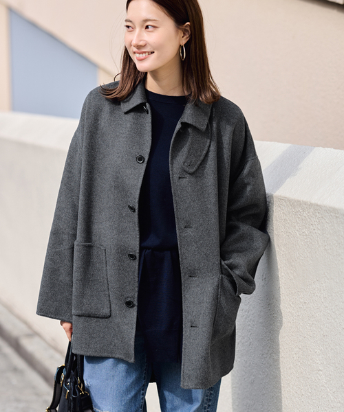 FRAMeWORK（フレームワーク）の「≪追加≫ハミルトンバルカラーミドルコート 4（グレー）（ステンカラーコート・レディース・チャコールグレー・36/38）」の5枚目の写真