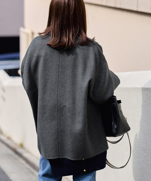 FRAMeWORK（フレームワーク）の「≪追加≫ハミルトンバルカラーミドルコート 4（グレー）（ステンカラーコート・レディース・チャコールグレー・36/38）」の10枚目の写真
