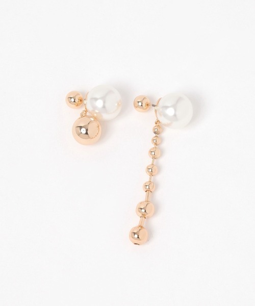 niko and...(ニコアンド)の「パール風ボールチェーンピアス(ピアス(両耳用)・レディース・グレー/イエロー・0)」の1枚目の写真
