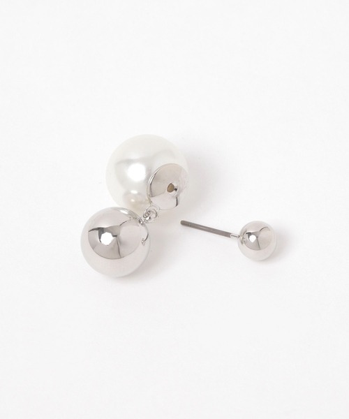 niko and...(ニコアンド)の「パール風ボールチェーンピアス(ピアス(両耳用)・レディース・グレー/イエロー・0)」の3枚目の写真