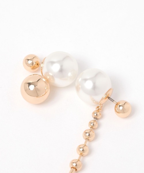 niko and...(ニコアンド)の「パール風ボールチェーンピアス(ピアス(両耳用)・レディース・グレー/イエロー・0)」の5枚目の写真
