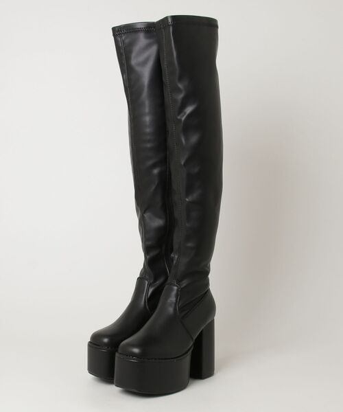 LOVEHUNTER(ラブハンター)の「LOVE HUNTER 厚底ストレッチロングブーツ(2254)(ブーツ・レディース・ブラック・SS/S/M/L/LL)」の1枚目の写真