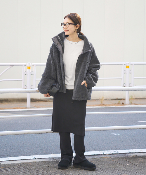 FRAMeWORK（フレームワーク）の「≪追加≫ウールボアスタンドブルゾン 4（その他アウター・レディース・ベージュ/チャコールグレー・38/36）」の14枚目の写真