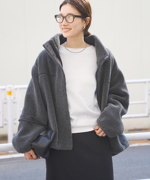 FRAMeWORK（フレームワーク）の「≪追加≫ウールボアスタンドブルゾン 4（その他アウター・レディース・ベージュ/チャコールグレー・38/36）」の15枚目の写真