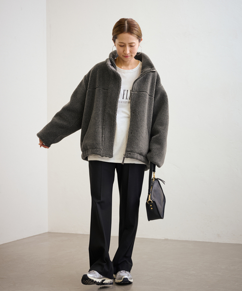 FRAMeWORK（フレームワーク）の「≪追加≫ウールボアスタンドブルゾン 4（その他アウター・レディース・ベージュ/チャコールグレー・38/36）」の21枚目の写真