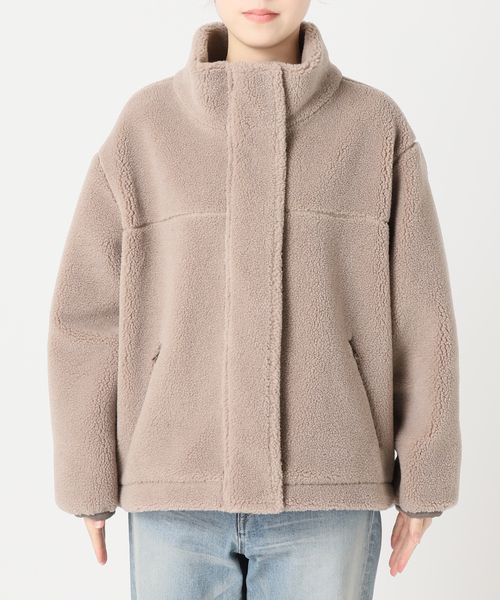 FRAMeWORK（フレームワーク）の「≪追加≫ウールボアスタンドブルゾン 4（その他アウター・レディース・ベージュ/チャコールグレー・38/36）」の4枚目の写真