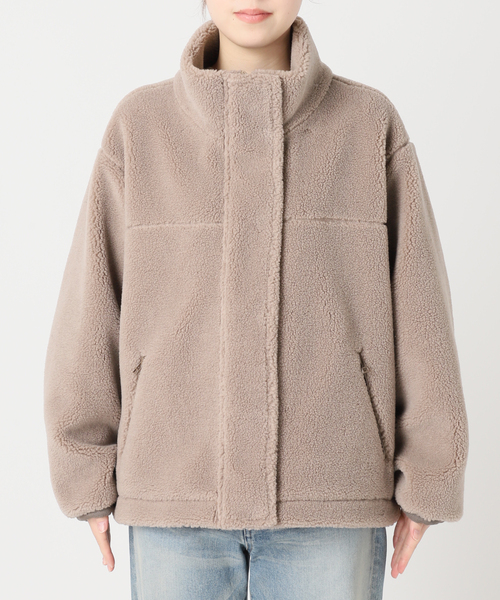 FRAMeWORK（フレームワーク）の「≪追加≫ウールボアスタンドブルゾン 4（その他アウター・レディース・ベージュ/チャコールグレー・38/36）」の5枚目の写真