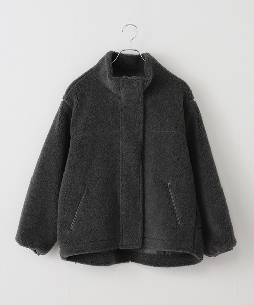 FRAMeWORK（フレームワーク）の「≪追加≫ウールボアスタンドブルゾン 4（その他アウター・レディース・ベージュ/チャコールグレー・38/36）」の6枚目の写真