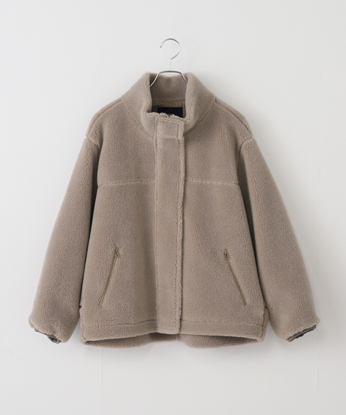 FRAMeWORK（フレームワーク）の「≪追加≫ウールボアスタンドブルゾン 4（その他アウター・レディース・ベージュ/チャコールグレー・38/36）」の7枚目の写真