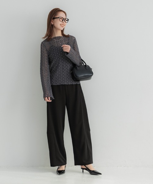 coca(coca)(コカ)の「裏毛カーブスウェットパンツ(スウェットパンツ・レディース・グレー/ブラック・L/M/S)」の12枚目の写真
