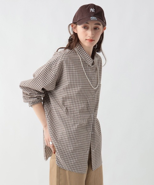 GEORGE'S（ジョージズ）の「スナップボタンチェックシャツ（シャツ/ブラウス・レディース・ブラウン系/ブルー系1/ブルー系2・FREE）」の11枚目の写真
