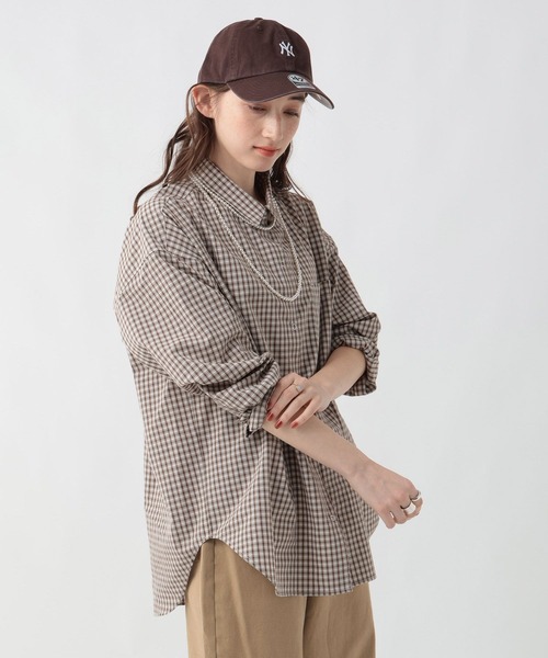 GEORGE'S（ジョージズ）の「スナップボタンチェックシャツ（シャツ/ブラウス・レディース・ブラウン系/ブルー系1/ブルー系2・FREE）」の15枚目の写真