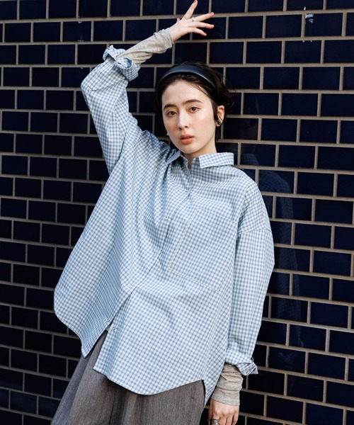 GEORGE'S（ジョージズ）の「スナップボタンチェックシャツ（シャツ/ブラウス・レディース・ブラウン系/ブルー系1/ブルー系2・FREE）」の21枚目の写真