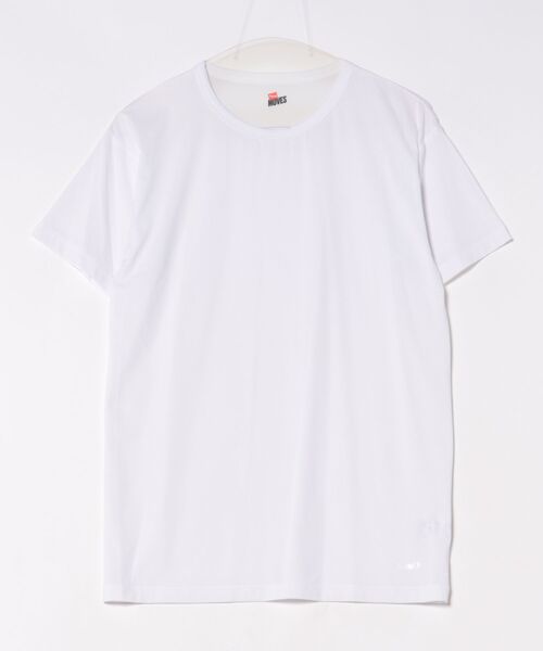 HANES(ヘインズ)の「【HANES/ヘインズ】MOVES 1P NYLON MESH CREW T(Tシャツ/カットソー・メンズ・ホワイト/ブラック・M/L/LL)」の5枚目の写真