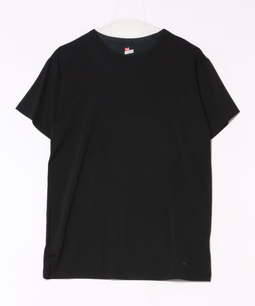 HANES(ヘインズ)の「【HANES/ヘインズ】MOVES 1P NYLON MESH CREW T(Tシャツ/カットソー・メンズ・ホワイト/ブラック・M/L/LL)」の4枚目の写真