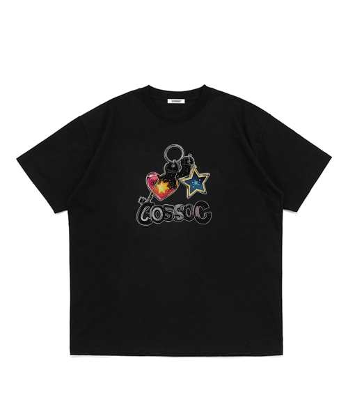 COSO(コソ)の「コソ キーリング オーバー Tシャツ (ブラック)(Tシャツ/カットソー・レディース・ブラック・S/M/L)」の1枚目の写真