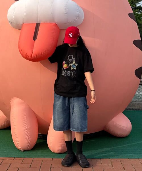 COSO(コソ)の「コソ キーリング オーバー Tシャツ (ブラック)(Tシャツ/カットソー・レディース・ブラック・S/M/L)」の9枚目の写真