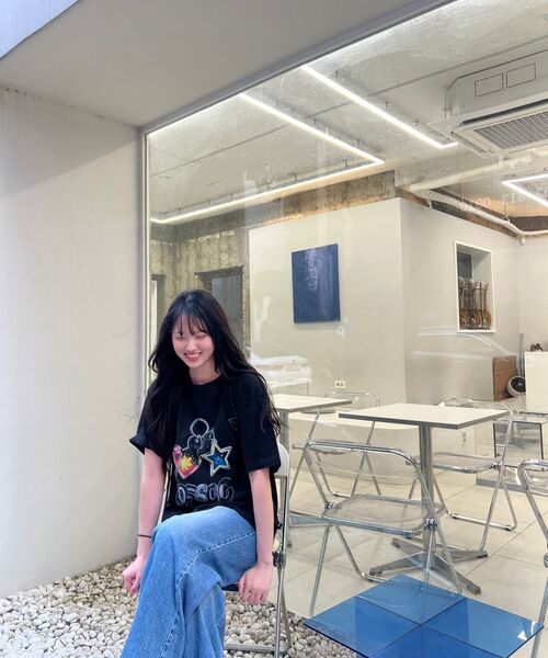 COSO(コソ)の「コソ キーリング オーバー Tシャツ (ブラック)(Tシャツ/カットソー・レディース・ブラック・S/M/L)」の4枚目の写真