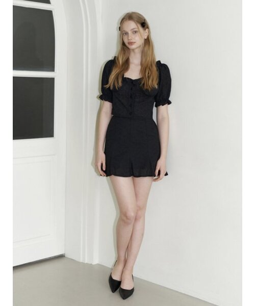 KINDABABY(カインダベイビー)の「love blossom skirt - black(スカート・レディース・ブラック・FREE)」の1枚目の写真
