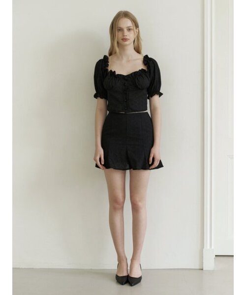KINDABABY(カインダベイビー)の「love blossom skirt - black(スカート・レディース・ブラック・FREE)」の2枚目の写真