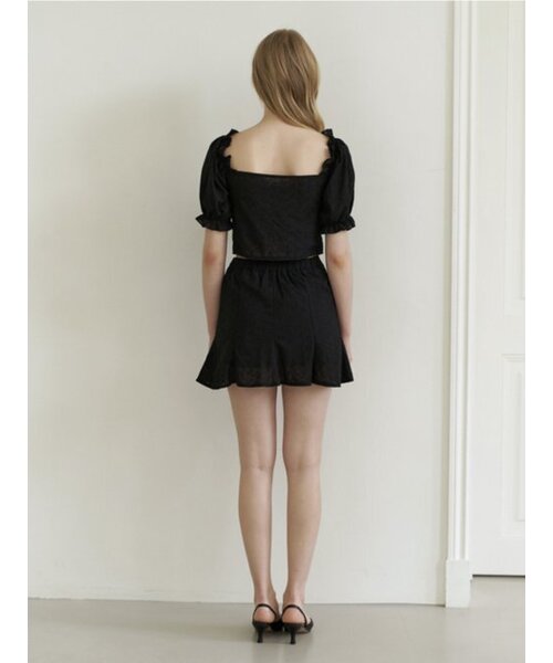KINDABABY(カインダベイビー)の「love blossom skirt - black(スカート・レディース・ブラック・FREE)」の4枚目の写真
