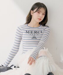 SALON by Chico】チョーカー付きフロッキードットレーストップス（T