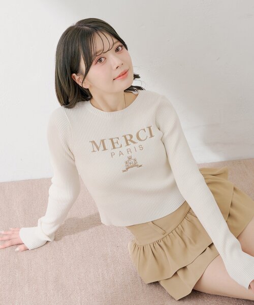 セール】【5色展開】ロゴ刺繍リブニット（ニット/セーター）｜Chico