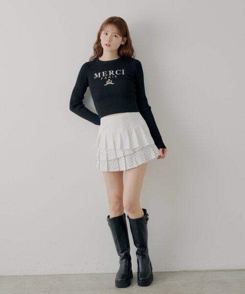 Chico(チコ)の「【5色展開】ロゴ刺繍リブニット(ニット/セーター・レディース・ブラック/グレー/ブラック系その他3/ホワイト系その他3/アイボリー・FREE)」の20枚目の写真