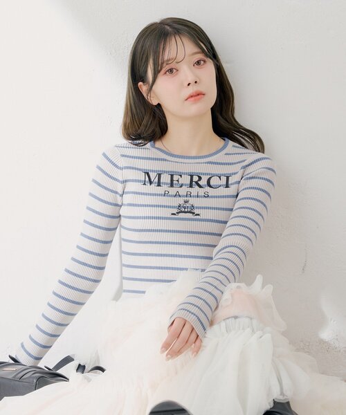 セール】【5色展開】ロゴ刺繍リブニット（ニット/セーター）｜Chico
