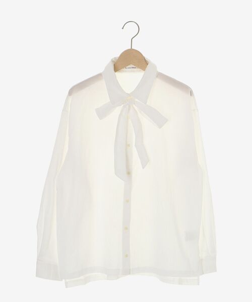 le.coeur blanc(ルクールブラン)の「《WEB限定アイテム》コットン2Wayボウタイブラウス(シャツ/ブラウス・レディース・ブラック/グレイッシュベージュ/オフホワイト/サックスブルー・38)」の5枚目の写真
