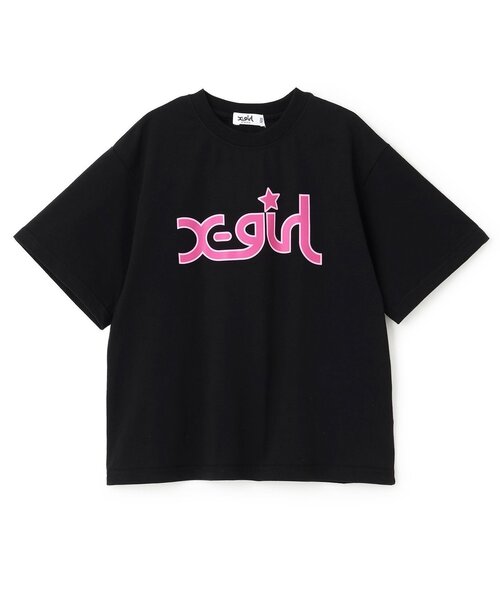 X-girl Stages（エックスガールステージス）の「ミルズロゴ半袖Tシャツ（Tシャツ/カットソー・キッズ・ブルー/ブラック/ホワイト/ピンク・140cm/80ｃｍ/90cm/100cm/110cm/120cm/130cm）」の3枚目の写真