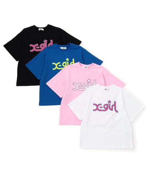 X-girl Stages（エックスガールステージス）の「ミルズロゴ半袖Tシャツ（Tシャツ/カットソー・キッズ・ブルー/ブラック/ホワイト/ピンク・140cm/80ｃｍ/90cm/100cm/110cm/120cm/130cm）」の11枚目の写真