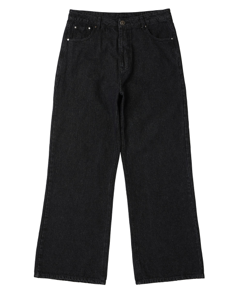 URBANAGE(アーバンエイジ)の「スタンダードワイドデニムパンツ_ブラック(デニムパンツ・レディース・その他・SMALL/X-LARGE/MEDIUM/LARGE)」の3枚目の写真