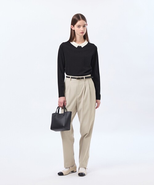 MACKINTOSH PHILOSOPHY(マッキントッシュ フィロソフィー)の「【Bicolor Knit Polo(バイカラーニットポロ)】ロングスリーブ(ニット/セーター・レディース・ピンク系その他2/ベージュ系その他/ブラック・38)」の4枚目の写真