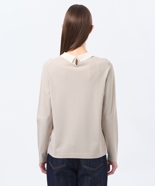 MACKINTOSH PHILOSOPHY(マッキントッシュ フィロソフィー)の「【Bicolor Knit Polo(バイカラーニットポロ)】ロングスリーブ(ニット/セーター・レディース・ピンク系その他2/ベージュ系その他/ブラック・38)」の10枚目の写真