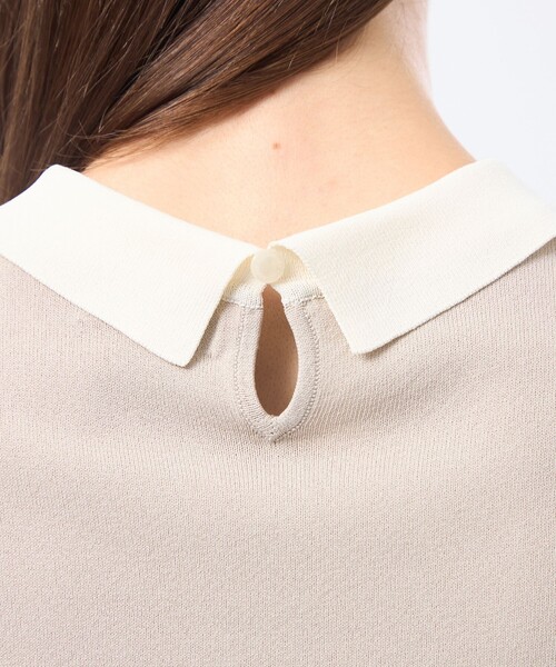 MACKINTOSH PHILOSOPHY(マッキントッシュ フィロソフィー)の「【Bicolor Knit Polo(バイカラーニットポロ)】ロングスリーブ(ニット/セーター・レディース・ピンク系その他2/ベージュ系その他/ブラック・38)」の12枚目の写真