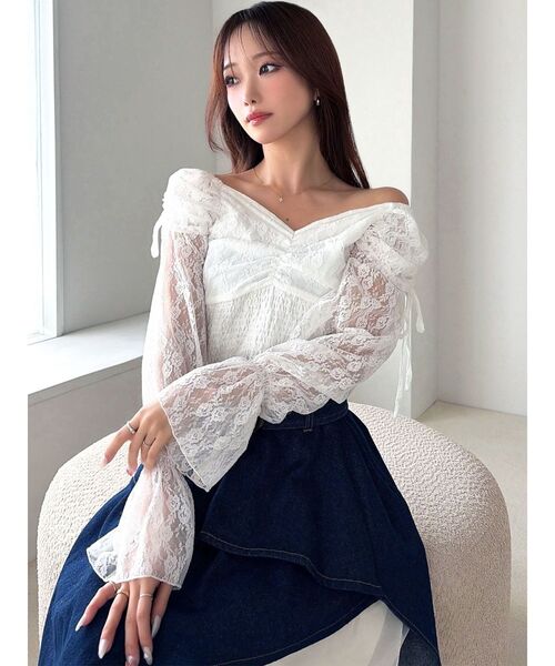 RESEXXY(リゼクシー)の「レイヤードオフショルブラウス(シャツ/ブラウス・レディース・ブラック/ホワイト/オレンジ・FREE)」の4枚目の写真