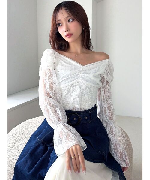 RESEXXY(リゼクシー)の「レイヤードオフショルブラウス(シャツ/ブラウス・レディース・ブラック/ホワイト/オレンジ・FREE)」の5枚目の写真