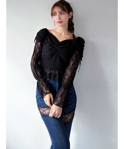 RESEXXY(リゼクシー)の「レイヤードオフショルブラウス(シャツ/ブラウス・レディース・ブラック/ホワイト/オレンジ・FREE)」の13枚目の写真